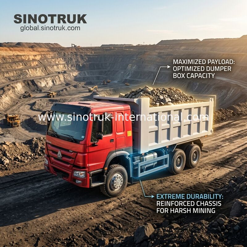 Sinotruk Howo Tramwaj z odchylaczami 400KM 6 × 4 20CBM Front Lifting Hydraulic Cylinder