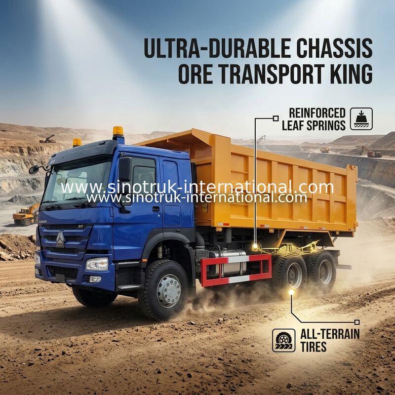 Wysoka moc 400 KM HOWO Wywrotka Wywrotka LHD 6 × 4 10 Koła