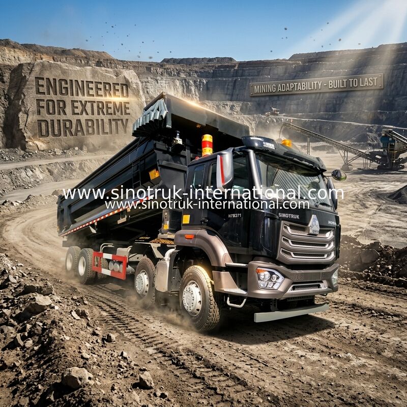 Sinotruk HOWO Wywrotka Wywrotka 8X4 371 KM 12 Koła Czarny N7 ZZ3317V386JB1R