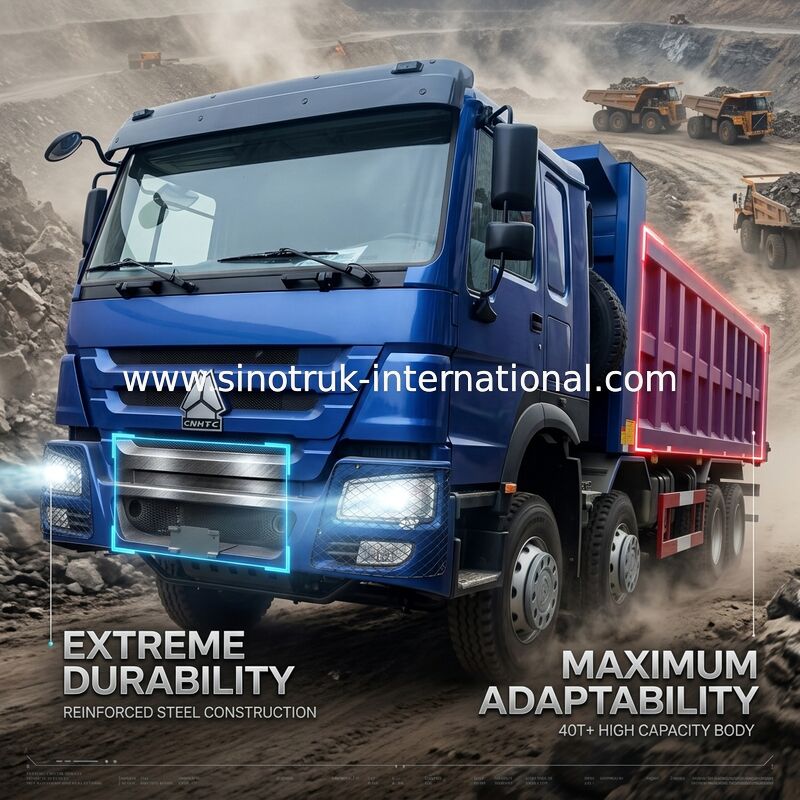 SINOTRUK BLUE HOWO 400HP 8×4 WYWROTKA LHD