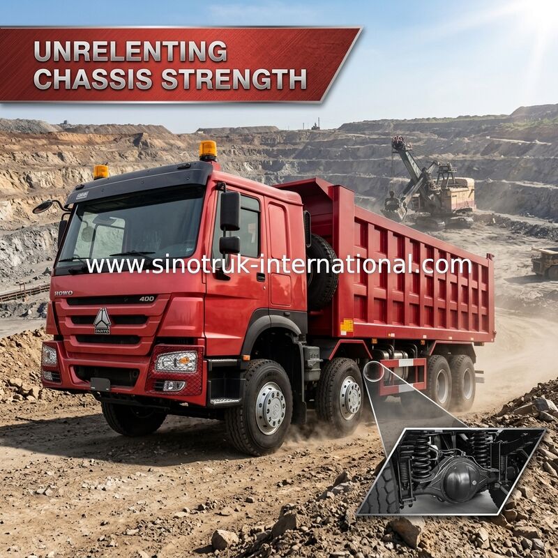 SINOTRUK RED HOWO 400HP 8×4 WYWROTKA LHD