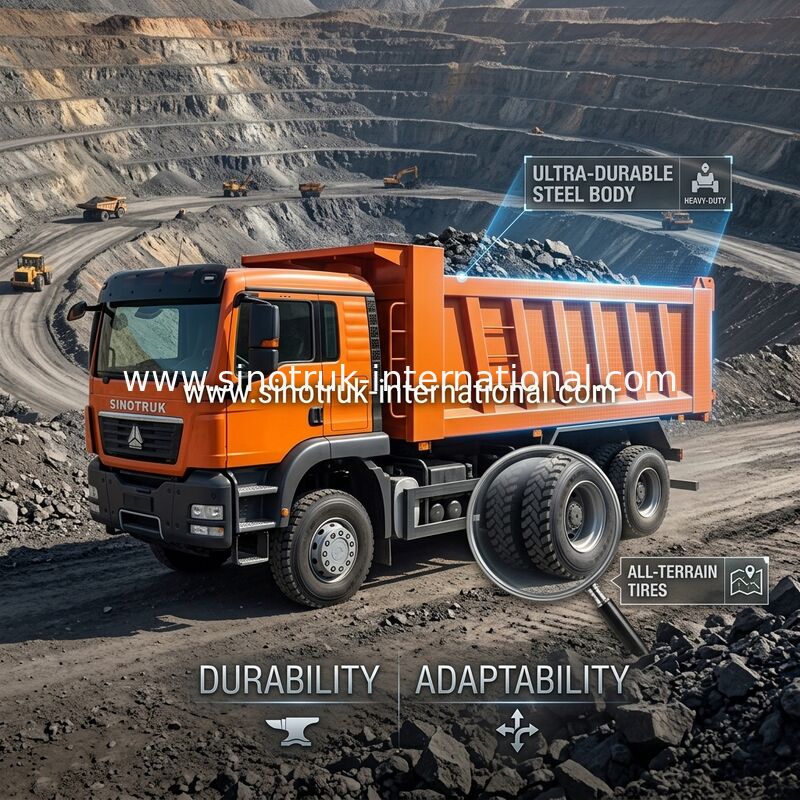 Pomarańczowy Sinotruk Howo 6 X 4 Wywrotka Wywrotka Nowy 371 KM LHD