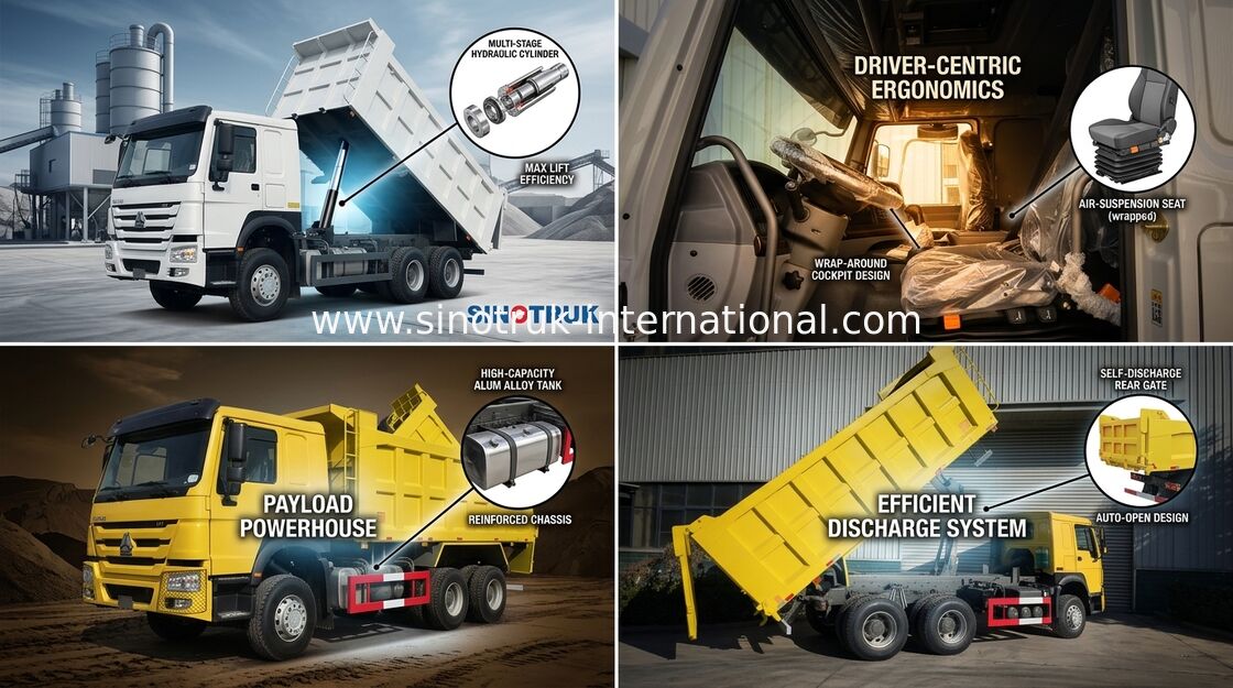 Sinotruk Howo 6 X 4 10 Koła Wywrotka Wywrotka 400 KM Średnie podnoszenie