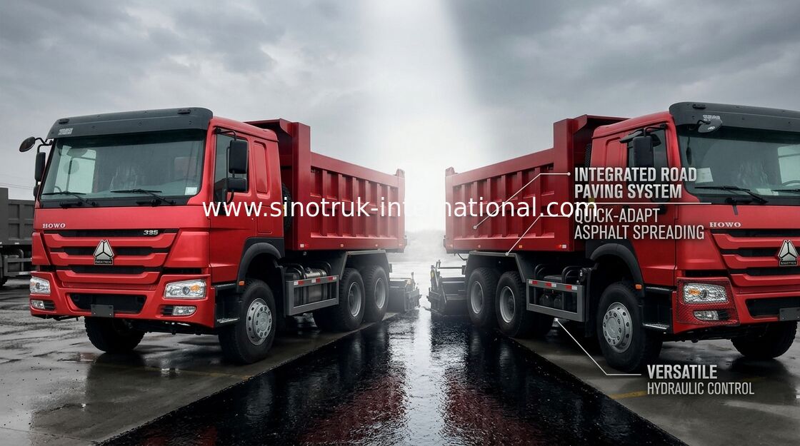 Mining Industry Sinotruk Howo Dump Truck 336HP 6X4 RHD 30 Ton White / Red / Green