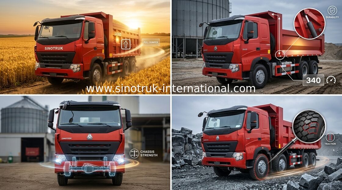 SINOTRUK Wywrotka Wywrotka HOWO A7 371HP silnik do górnictwa ZZ3257N3847N1