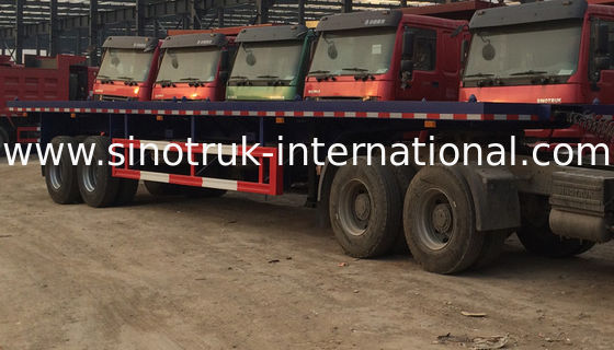 Container Carrying Flatbed Semi Trailer Truck 3 Axles 30-60 Tons 13m