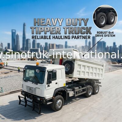 SINOTRUK 371HP 6 × 6 RHD HOWO Dump Truck Biały 19-20CBM Front Lifting W pełni napędzany, z prześcieradłem, Popularny model w Gujanie