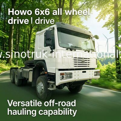 Sinotruk Howo Traktor Truck Rhd All Wheel Drive 6 × 6 Weichai 400 KM Biały
