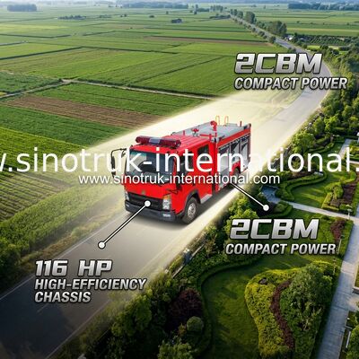 2CBM 4X2 116HP Pożarny wóz Pożarny wóz rolniczy Pożarny wóz dla krajobrazu