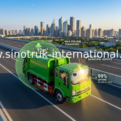 SINOTRUK HOWO Sprasowany kompaktor Śmieciarka 4 × 2 LHD