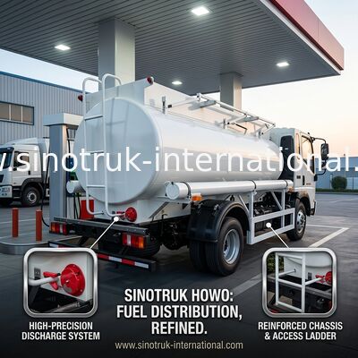SINOTRUK HOWO 4X2 6 kół Samochód z zbiornikiem oleju 5-6CBM