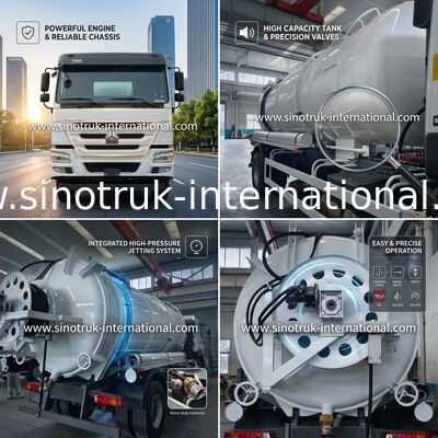 Pompa próżniowa do ścieków Ssąca Ciężarówka do czyszczenia szamba 16CBM LHD 290HP