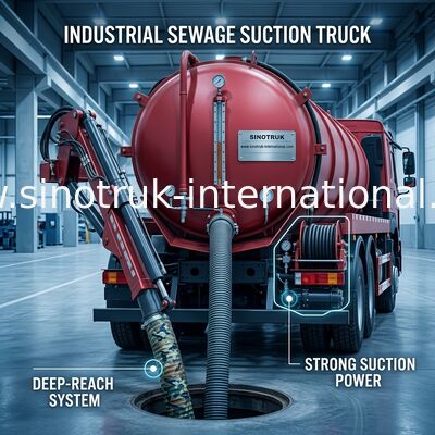 Transporting Sewage Septic Tank Cleaning Truck / Septic Pumping Truck 17CBM LHD 336HP