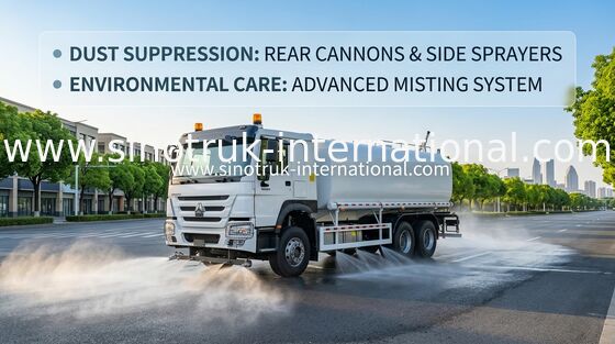 Sinotruk HOWO Biały RHD 6x4 Cisterna z wodą ZZ1257V4347B1 Z funkcją spłukiwania wysokiego ciśnienia