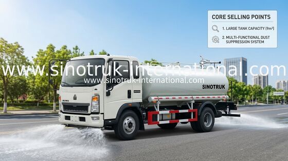 SINOTRUK Lekka cysterna na wodę LHD 5-8CBM Szeroki zakres oprysku