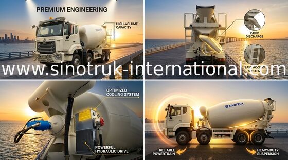 White HOWO 8*4 Concrete Mixer: 371 Horsepower & Super-Large Loading Capacity