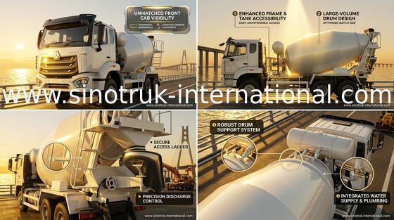 Maszyna do mieszania betonu Sinotruk Howo N7 6-10CBM 6 X 4 Euro 2