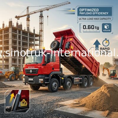 Sinotruk Howo Tinder Dump Truck Tx 400hp Euro 2 8 × 4 Lhd U Shape Cargo Box Red