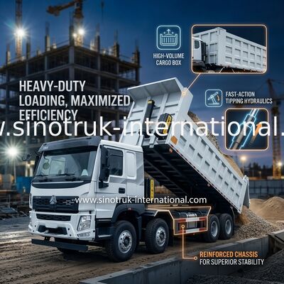 SINOTRUK HOWO 380KW Kierownicza ciężarówka 12 kół LHD 31 ton 20-30CBM V7-X Cab