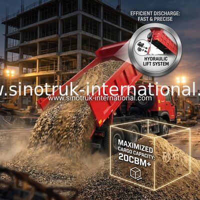 Sinotruk Howo Dump Truck 6 × 4 Lhd 10 Koła Ghost Face Bumper Mining Pneumaty