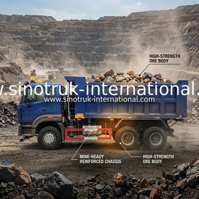 Sinotruk N7 Wywrotka Wywrotka 10 Koła 400 KM 6 × 4 Ze Światłem Ostrzegawczym