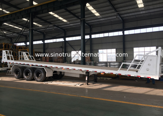 Mn Steel 3 Axles Container Semi Truck Flatbed Trailer przewożący ciężkie towary
